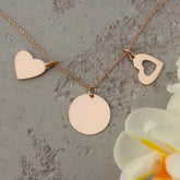 14K pink gold Heart Outline pendant